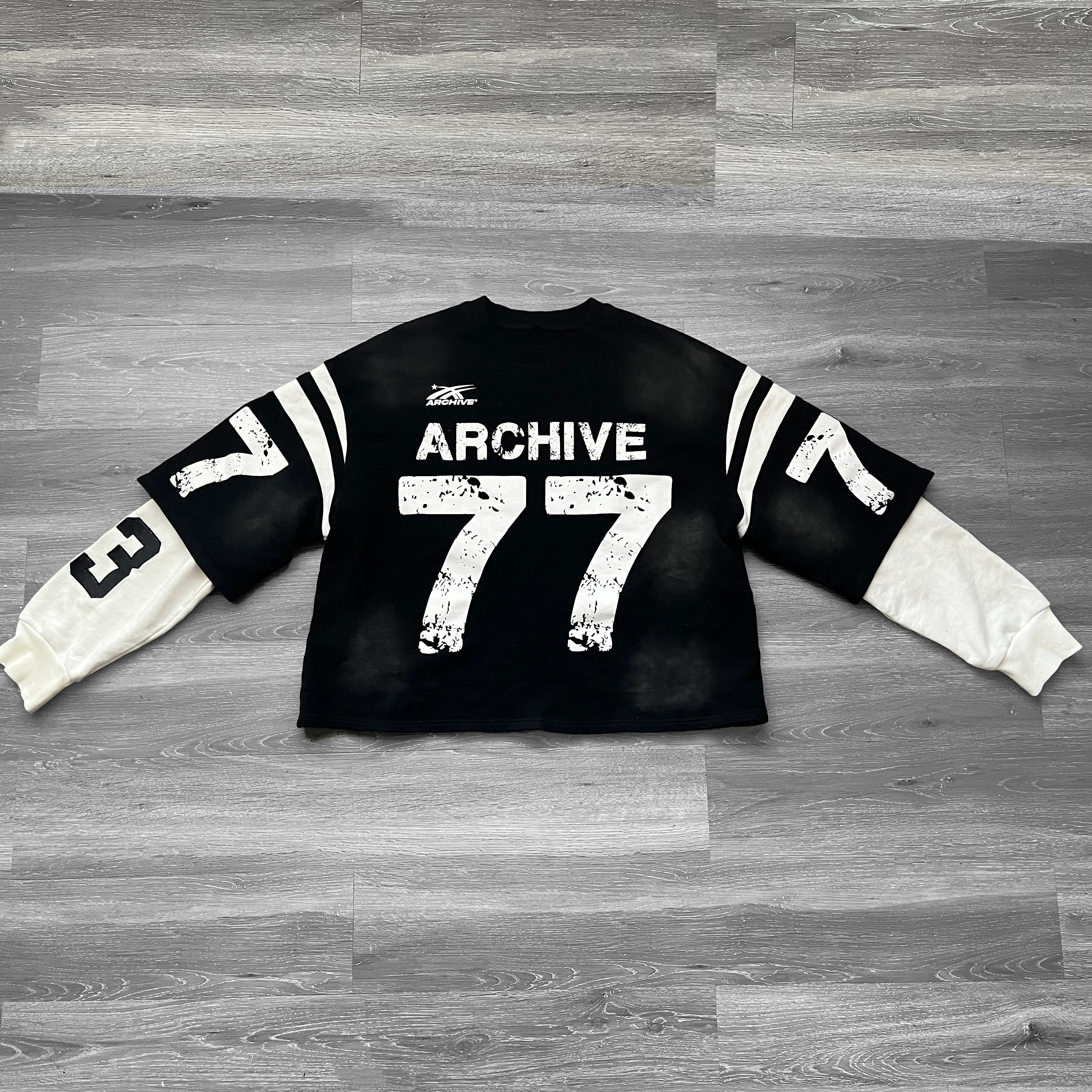 ARCHIVE #77 BLACK DOUBLE SLEEVED SHIRT - Image 4