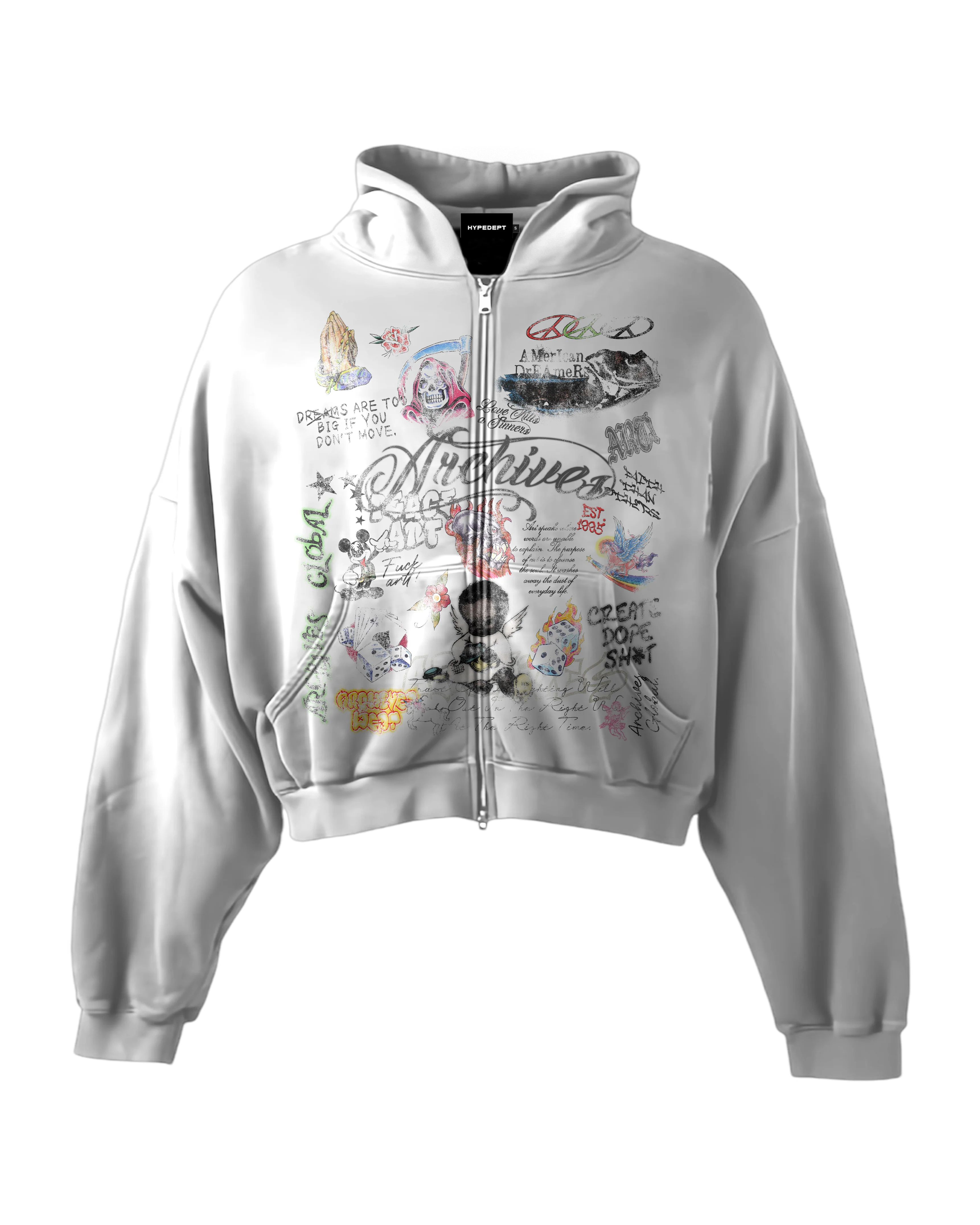 'GRAFFITI DREAMS' HEAVYWEIGHT BOXY ZIPUP HOODIE