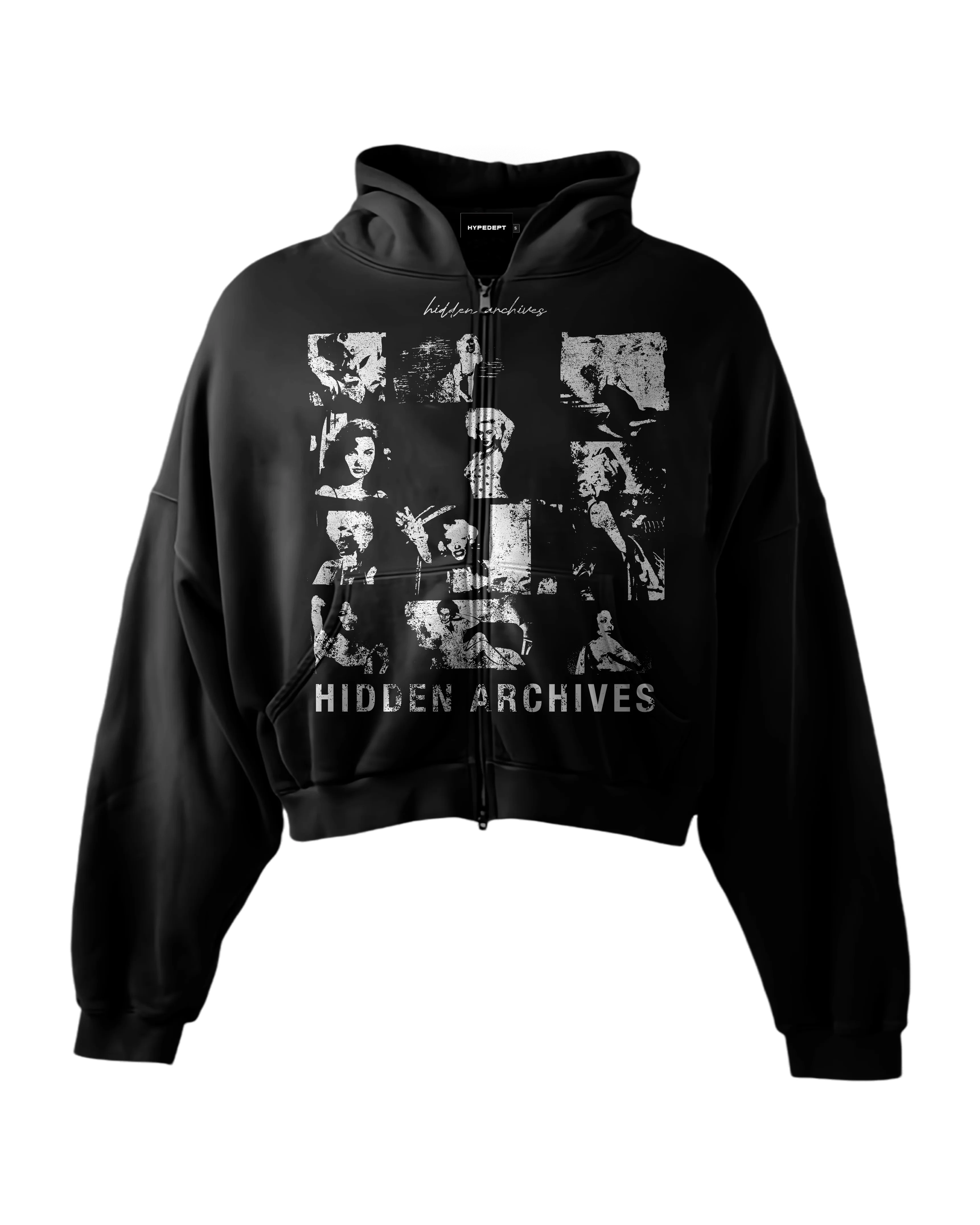 'HIDDEN ARCHIVES' HEAVYWEIGHT BOXY ZIPUP HOODIE