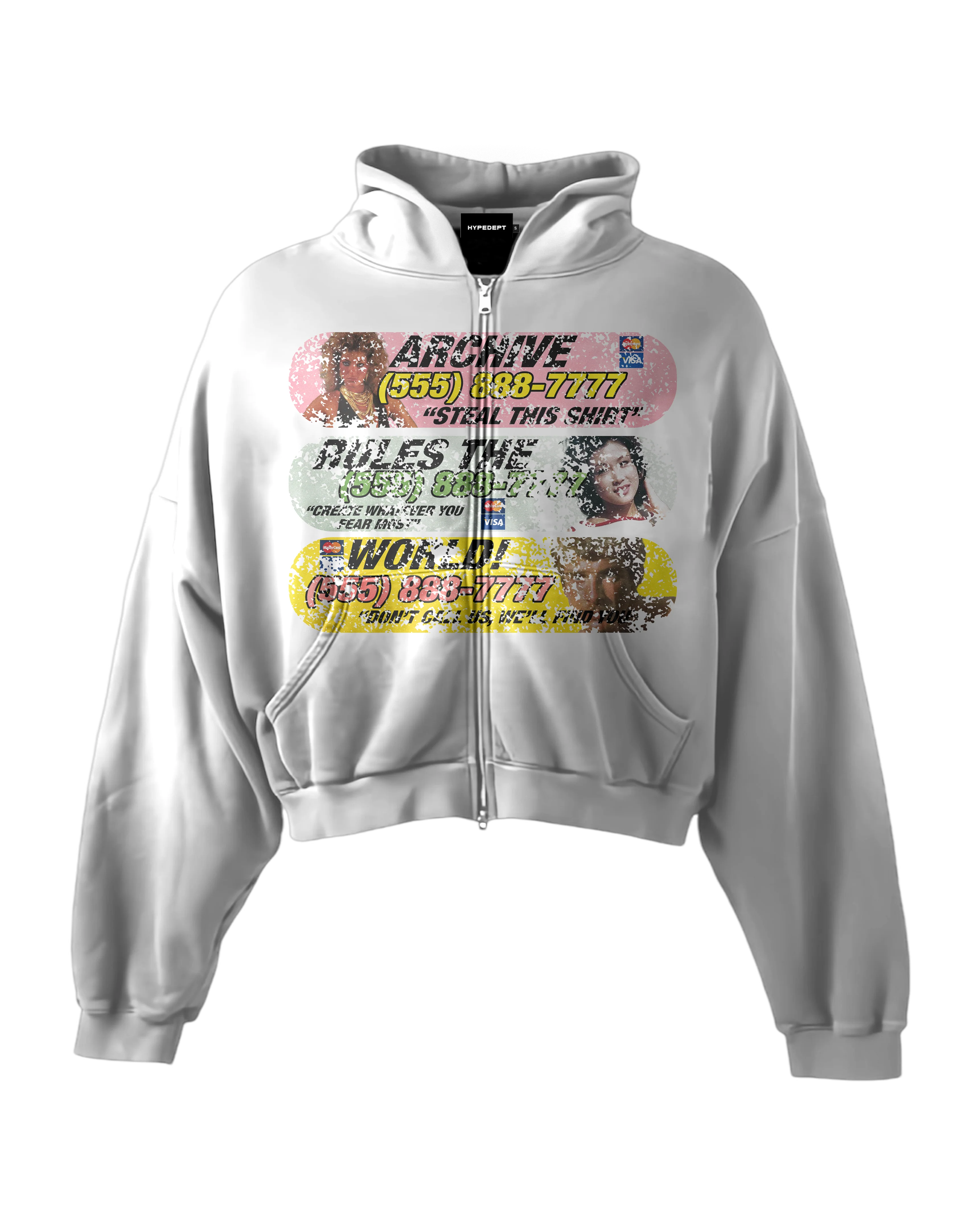 'HOTLINE' HEAVYWEIGHT BOXY ZIPUP HOODIE