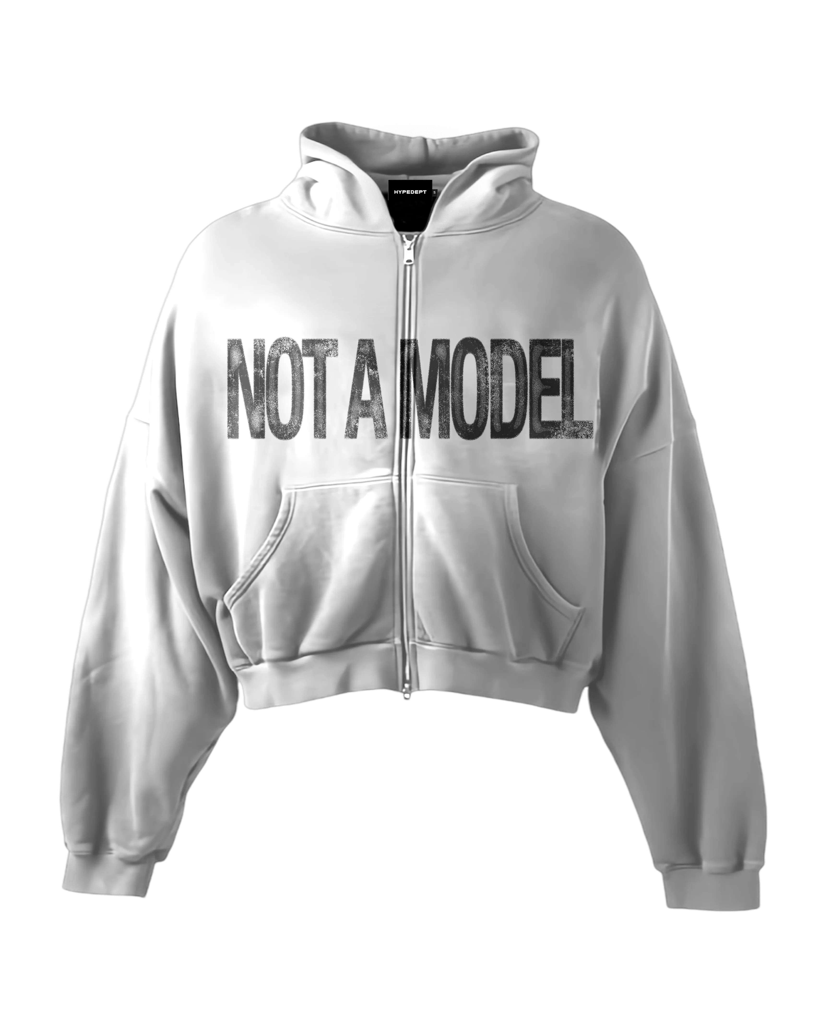 'NOT A MODEL' HEAVYWEIGHT BOXY ZIPUP HOODIE - Image 2