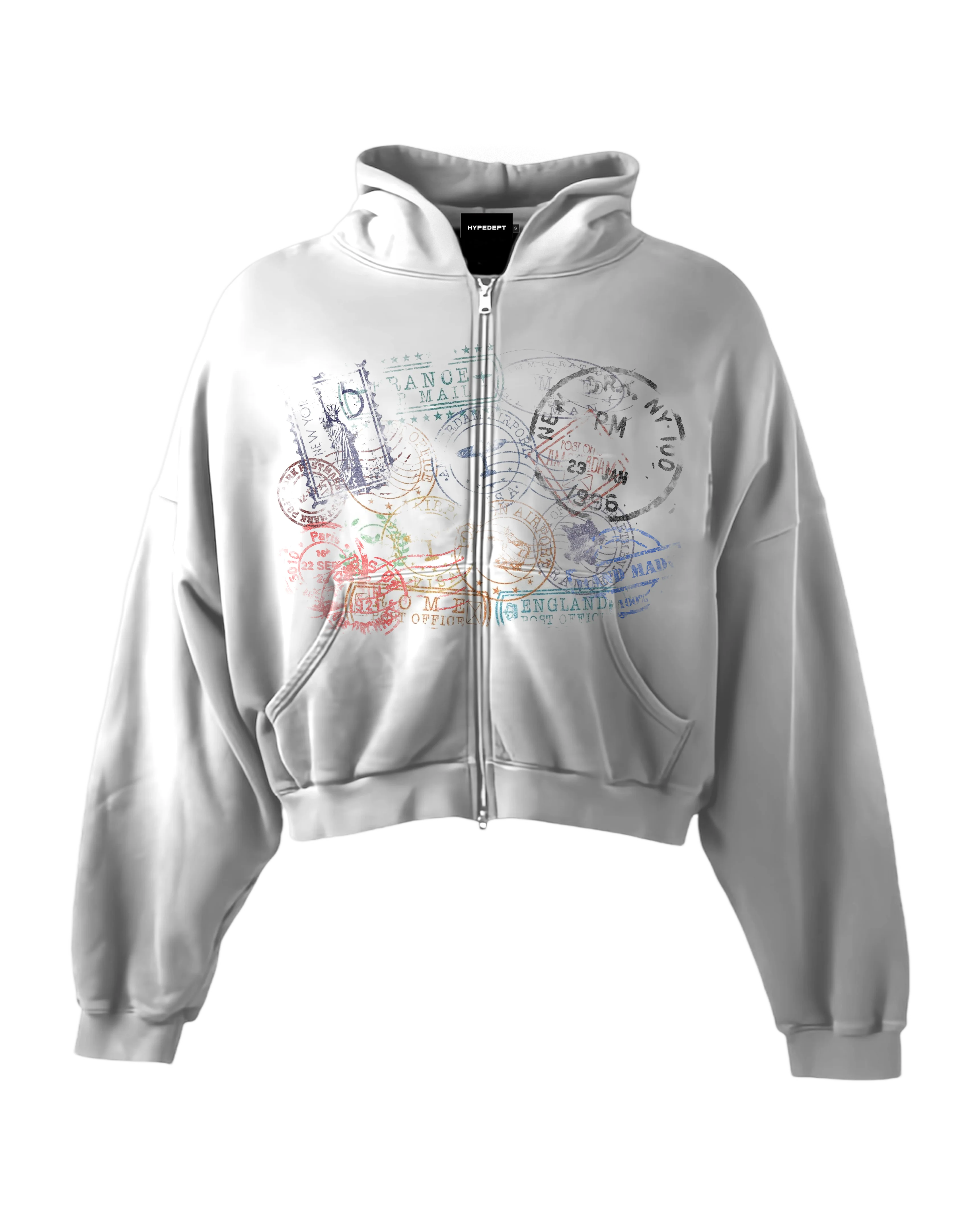 'STAMPS II' HEAVYWEIGHT BOXY ZIPUP HOODIE