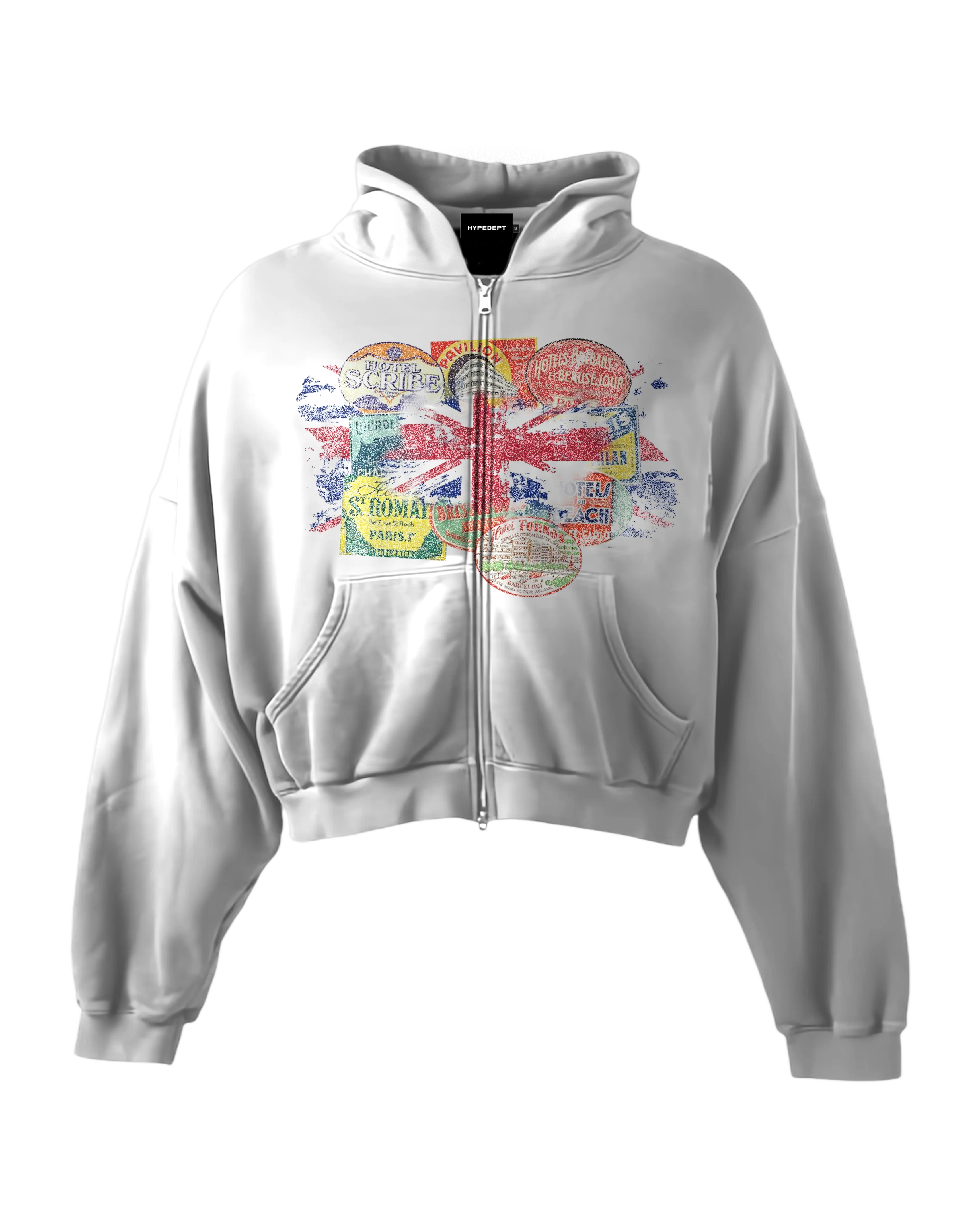 'STAMPS' HEAVYWEIGHT BOXY ZIPUP HOODIE