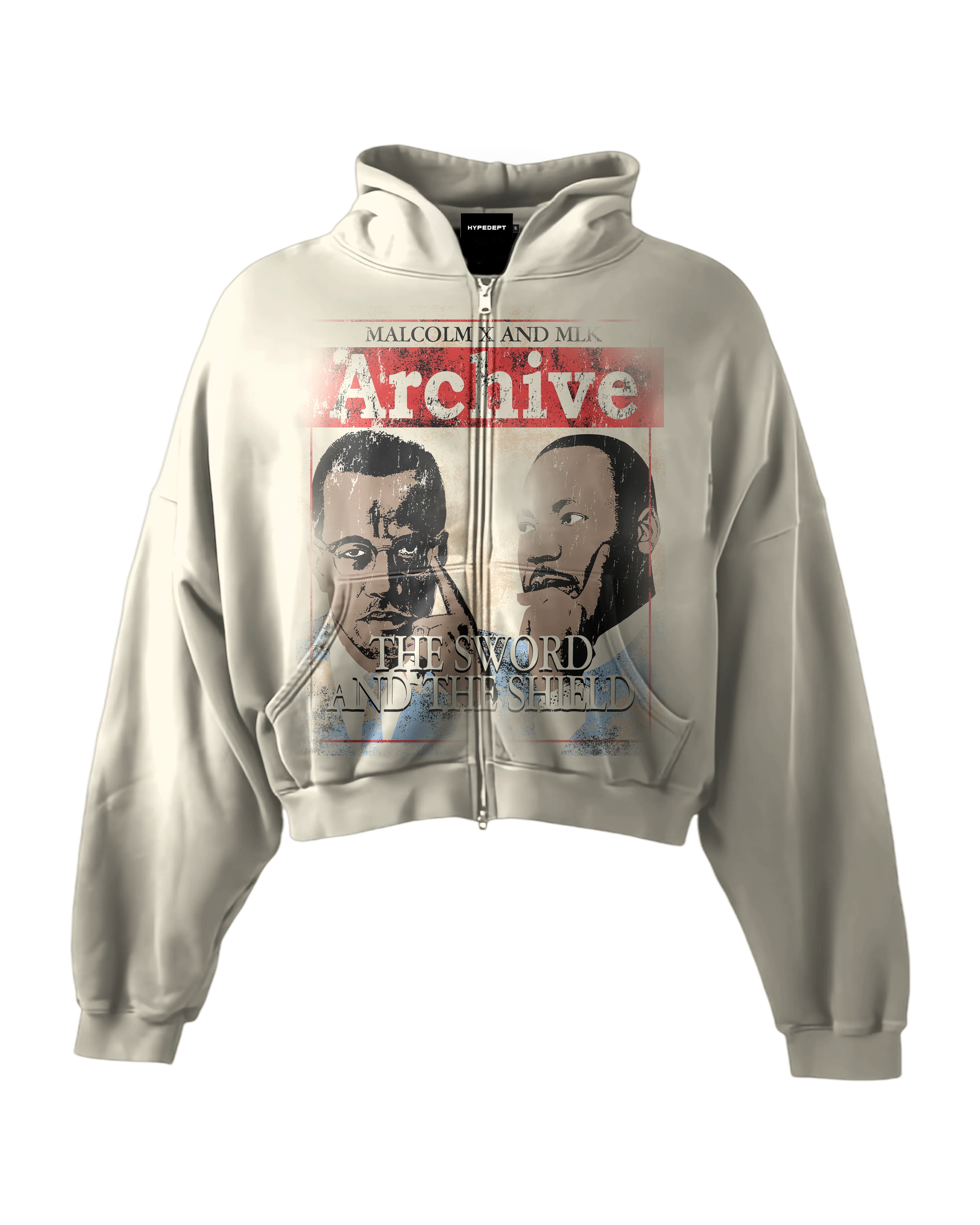 'SWORD & SHIELD' HEAVYWEIGHT BOXY ZIPUP HOODIE